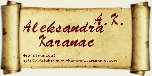 Aleksandra Karanac vizit kartica